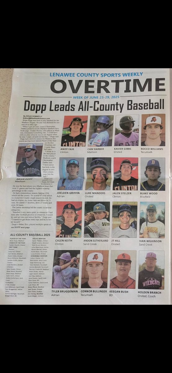 Adrian Lookouts (@adrianlookouts) on Twitter photo Hey we recognize a few of these young student-athletes‼️
6️⃣ to be exact 💪💪💪💪💪💪
Congrats on making the All-County squad boys 🔥
<a href="/andyfair_10/">Andrew Fair</a> <a href="/BarberBaseball2/">Cam Barber</a> <a href="/64xavierr/">Xavier Gibbs</a> <a href="/blake_wood01/">Blake Wood</a> <a href="/_jthill_/">JT Hill</a> <a href="/Conn0rBullinger/">Connor Bullinger</a> Hey we recognize a few of these young student-athletes‼️
6️⃣ to be exact 💪💪💪💪💪💪
Congrats on making the All-County squad boys 🔥
<a href="/andyfair_10/">Andrew Fair</a> <a href="/BarberBaseball2/">Cam Barber</a> <a href="/64xavierr/">Xavier Gibbs</a> <a href="/blake_wood01/">Blake Wood</a> <a href="/_jthill_/">JT Hill</a> <a href="/Conn0rBullinger/">Connor Bullinger</a>