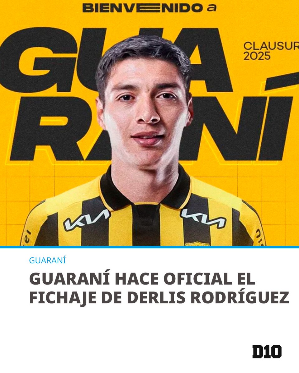 ⬛ 🟨 Este martes, Guaraní oficializó la llegada del extremo Derlis Rodríguez, futbolista proveniente de Cerro Porteño que llega a la Toldería para continuar su carrera deportiva.

d10.ultimahora.com/guarani-hace-o…