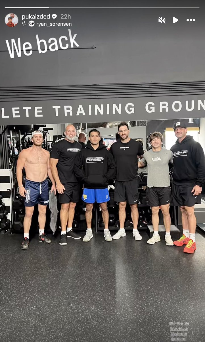 camdasilva's tweet image. Cooper Kupp is back in LA training with Puka Nacua, Tyler Higbee and Andrew Whitworth 

Cool to see the gang together again 💪

(📸 Puka Nacua/IG)

🔗 theramswire.usatoday.com/story/sports/n…