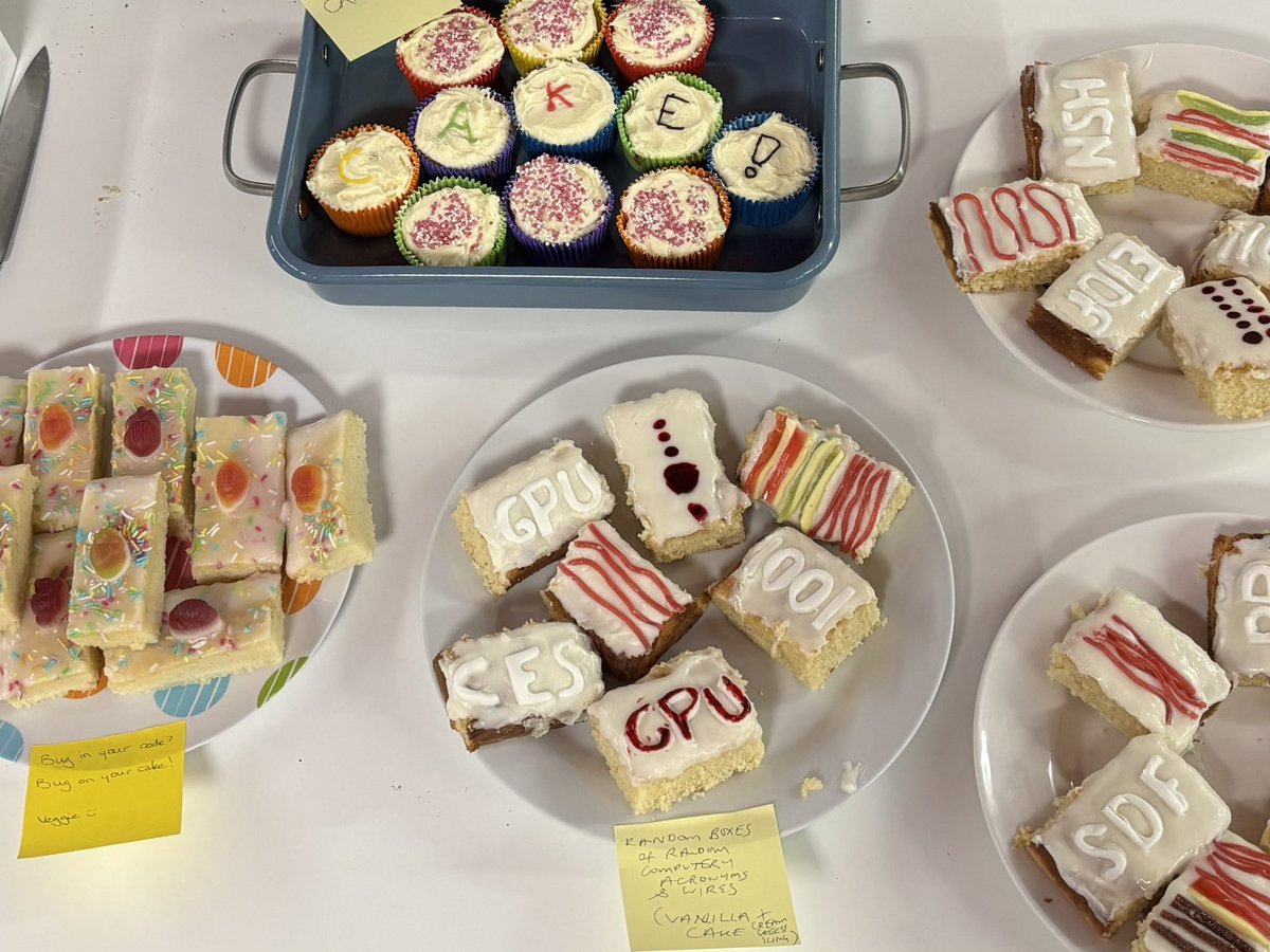 Supercomputing cake day at work today:  a most creative array of interpretations were put up for display and consumption!
<a href="/EPCCed/">EPCC</a> #supercomputer #uksupercomputer