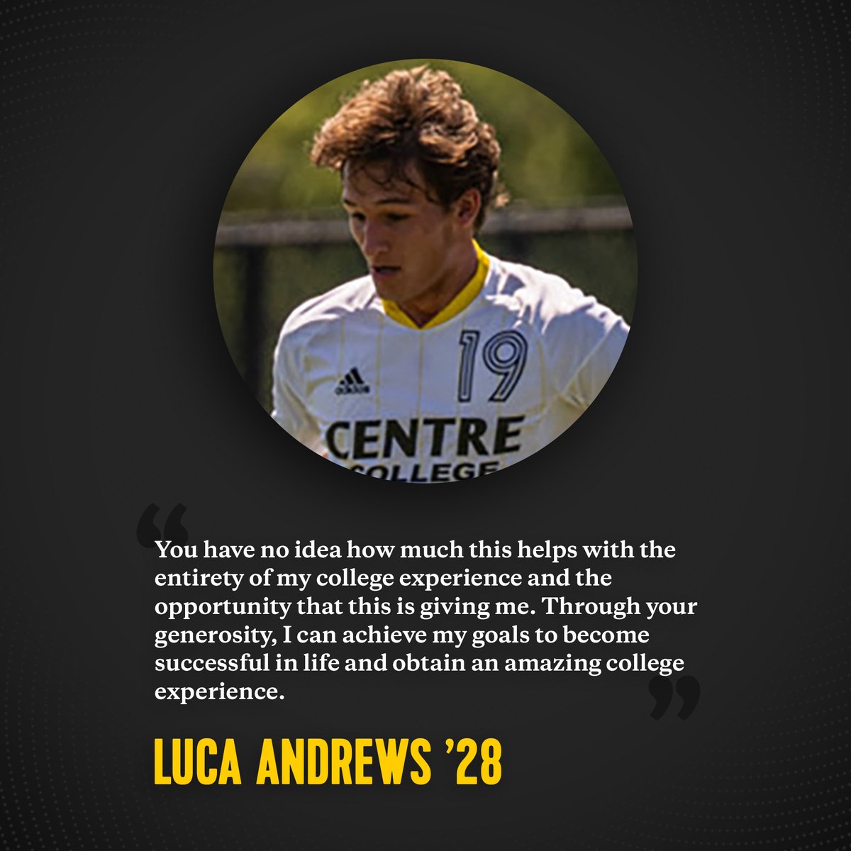 CentreAlumni's tweet image. By supporting Centre, you’re helping students like Luca stay committed to their goals and focused on what matters most — their education and future. Your generosity opens doors and creates lasting impact. Give today and be part of their journey.
givecampus.com/sqjqm4