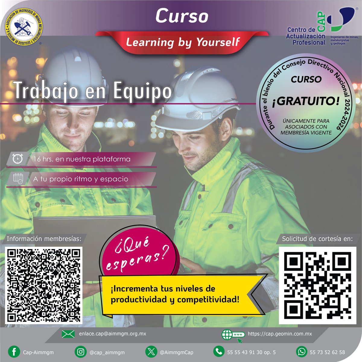 ✅ ¡Ya puedes tomar el curso Trabajo en Equipo en modalidad autodidacta!
📆 Inicia una vez que completes tu inscripción y sigas las instrucciones.
🌟 Gratuito para socios AIMMGM con membresía vigente.
👉 Regístrate aquí: forms.gle/X2wTPW95DdUJWw…
<a href="/AIMMGM_Nacional/">AIMMGM Nacional</a> <a href="/AimmgmCap/">Cap-Aimmgm</a>