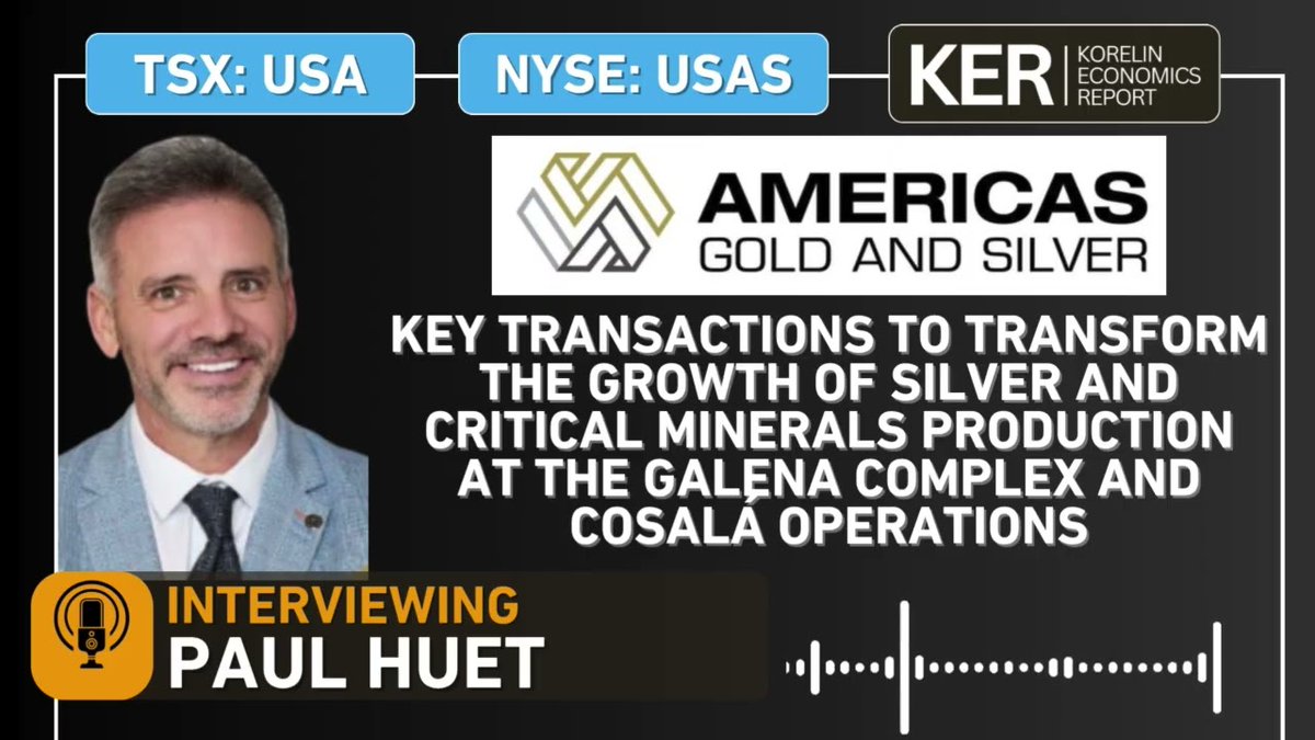 Americas Gold & Silver (@americas_silver) on Twitter photo $USAS Chairman & CEO Paul Huet went on the <a href="/TheKEReport/">The KE Report</a> with Shad yesterday.
Hear about Galena & CosalÔ's growth, the changes that $USA is implementing (i.e. longhole stoping) and more!: kereport.com/2025/06/24/ame⦠$USAS Chairman & CEO Paul Huet went on the <a href="/TheKEReport/">The KE Report</a> with Shad yesterday.
Hear about Galena & CosalĆ”'s growth, the changes that $USA is implementing (i.e. longhole stoping) and more!: kereport.com/2025/06/24/ameā¦