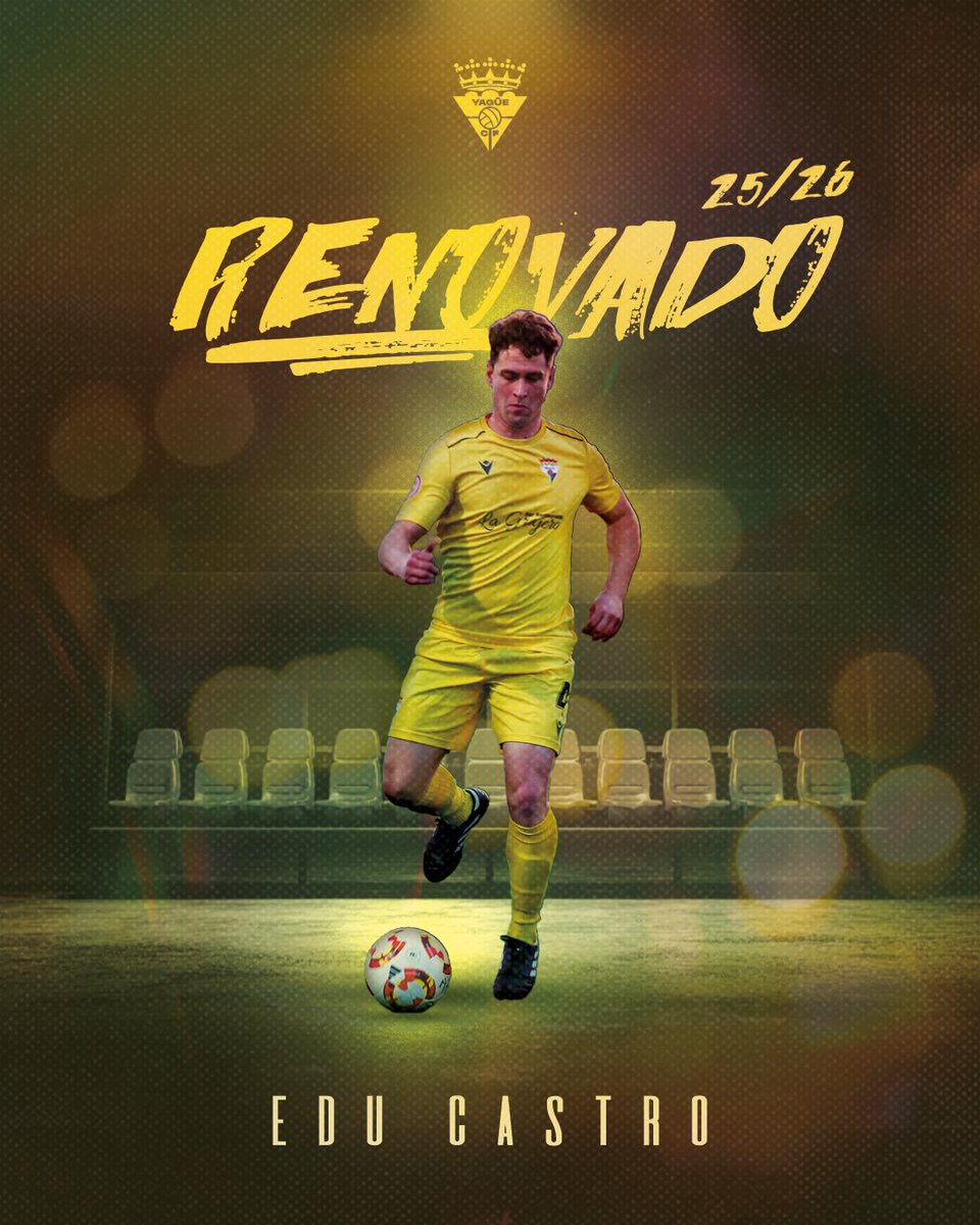 cf_yague's tweet photo. 3ª RFEF

🟡 Temporada 2025/2026 🟡

Nuestro defensa Edu Castro seguirá defendiendo los colores del Yagüe un año más, central y lateral con recorrido y experiencia en la categoría, se ha ganado a base de trabajo seguir otro año más.

¡¡VAMOS YAGÜE!! https://t.co/HOGGplVIhk