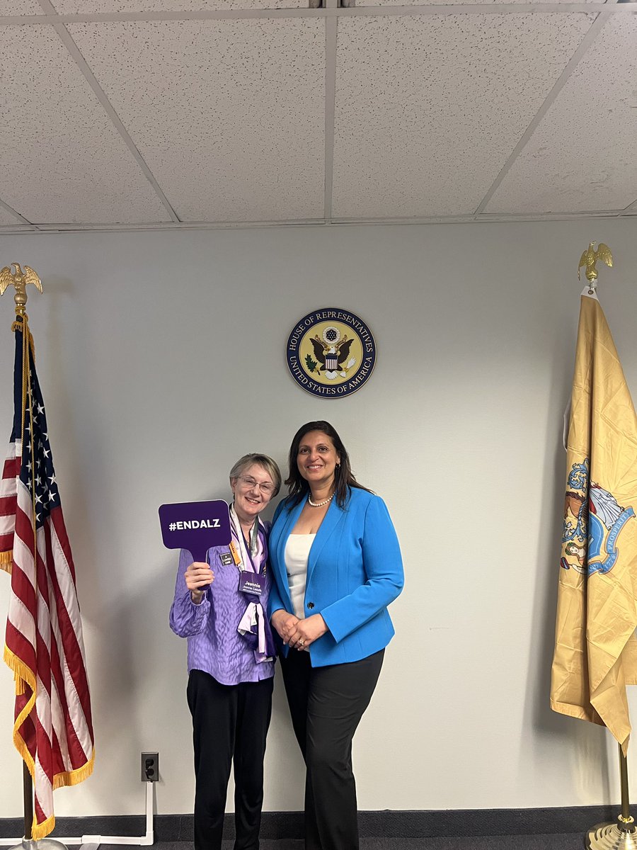 Huge thanks to Rep. Nelly Pou’s NJ09 District Office
Director, Carol Cuadrado for her time and understanding as we discussed how to move forward to  #ENDALZ by co-sponsoring the AADAPT,  the ASAP Act, and the Credit for Caring Act and more!!!💜👍💜