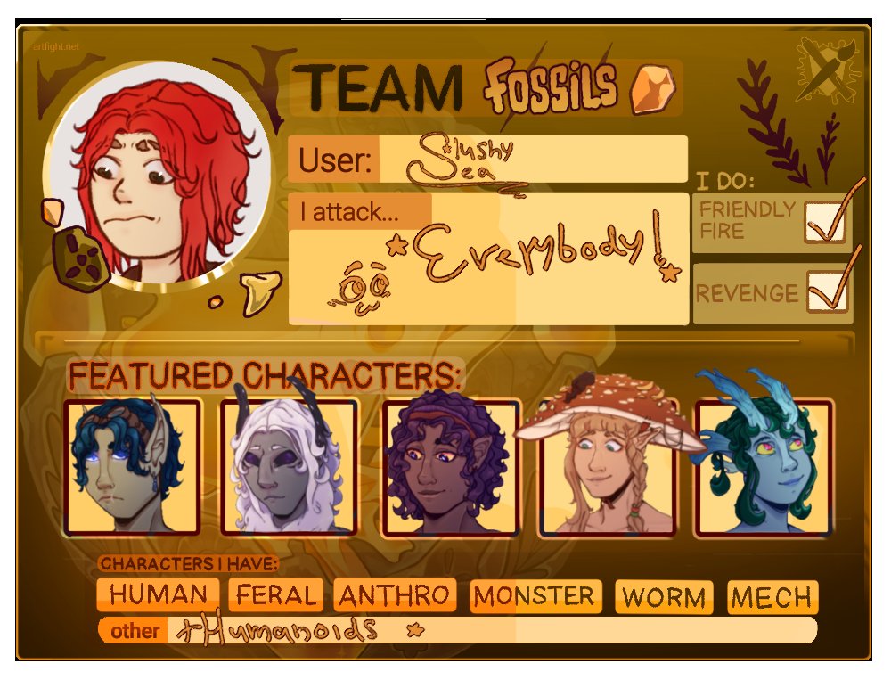 Slushy_Sea's tweet image. Back to Artfight this year :D #artfight2025 #artfightteamfossils #artfight