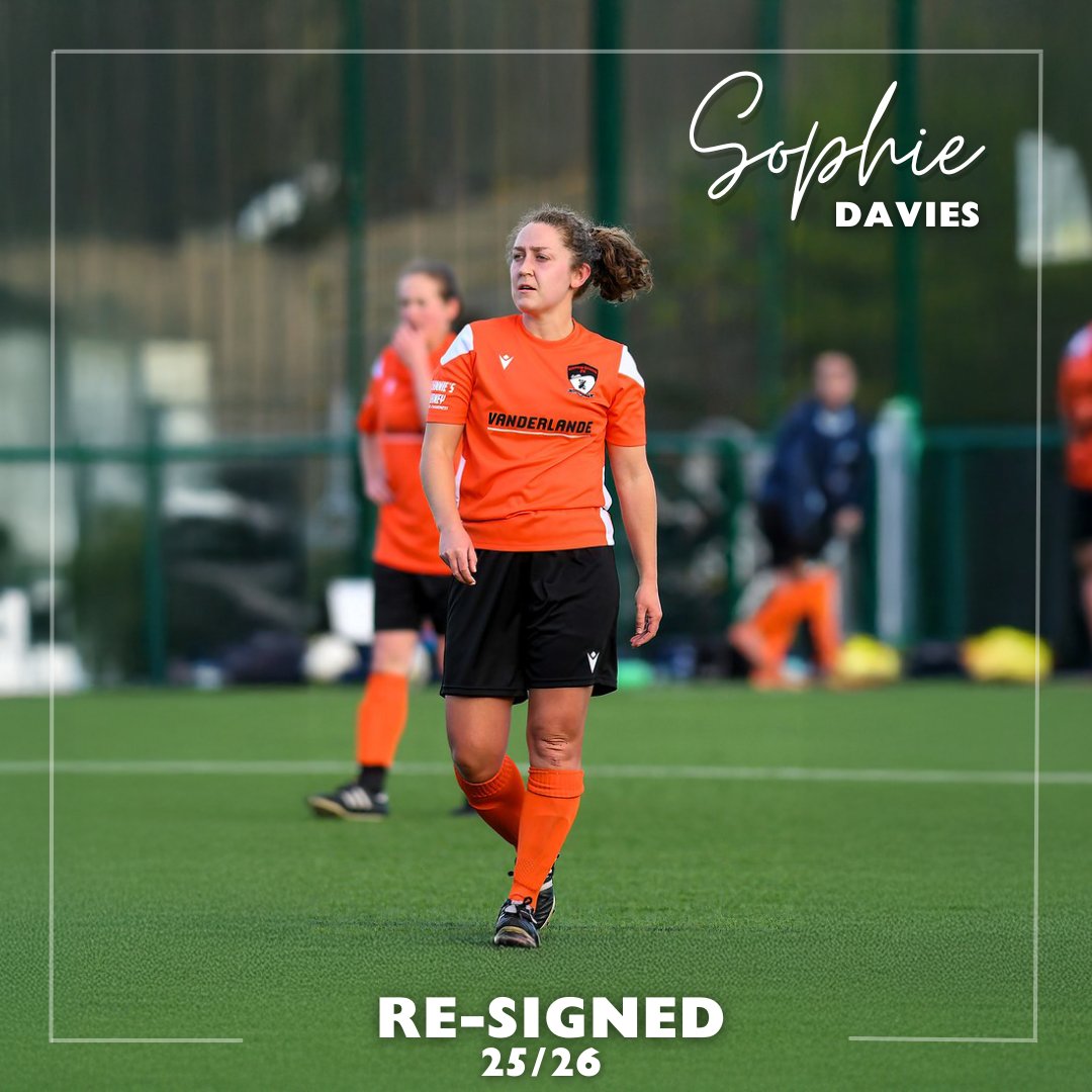 ✍️ RE-SIGNING

Our first squad announcement for 25/26 season and of course we had to start with captain Sophie Davies.

A leader on and off the pitch and an outstanding player in midfield &amp; defence, it's great to see Sophie return for the coming season 🧡