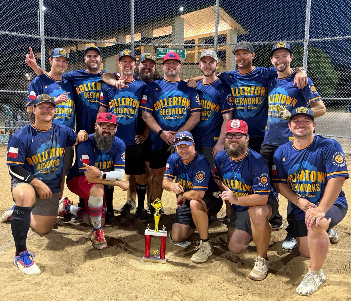 rollertown's tweet image. The Rollertown softball team won the Denton C league last night. 🔥
They had an extra innings walkoff win in the semi finals, then went on to run rule their opponent in the finals to win the Mens C League Championship! Congrats fellas!