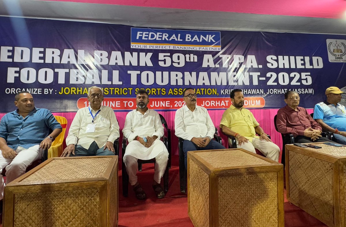 RKurmiOfficial's tweet photo. Delighted to attend the inaugural ceremony of the final match of the prestigious #ATPA Cup Football Tournament in Jorhat today.
Such sporting events ignite youth energy, foster unity, and celebrate the spirit of Assam.
#SportsForYouth #ATPACup2025 #Mariani https://t.co/m0omFaCrvv