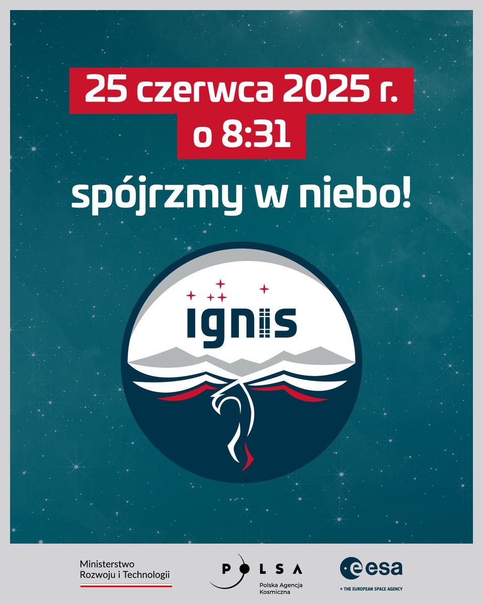 MRiTGOVPL's tweet photo. Już jutro o 8:31 wszyscy spójrzmy w niebo! 🚀W ramach misji technologiczno-naukowej #IGNIS🔥 Sławosz Uznański-Wiśniewski jako drugi Polak w historii poleci w kosmos!

Obejrzyj start misji na żywo 👉https://t.co/aOHYW94ZRM
Chcesz wiedzieć więcej o misji? Wejdź na stronę 🔗https://t.co/Xd9Wgjf6UO

#PLinSpace @astro_slawosz @POLSA_GOV_PL @esa