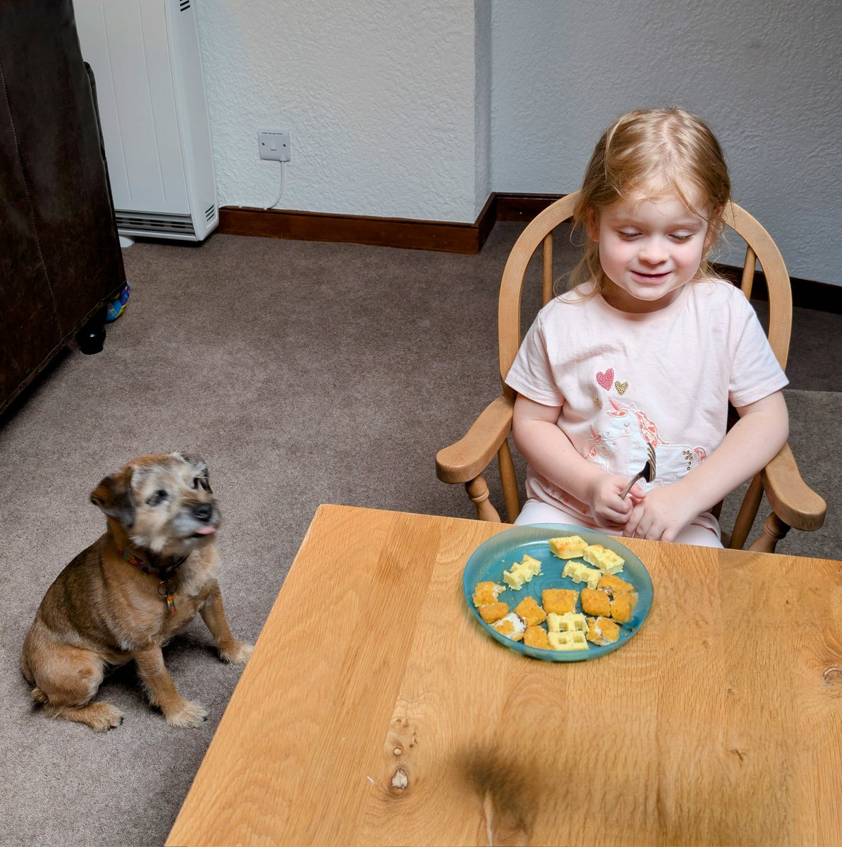 Helping Mini Hoopup 1 🩷 to eat her tea, please note a teeny #tongueouttuesday #BTPosse