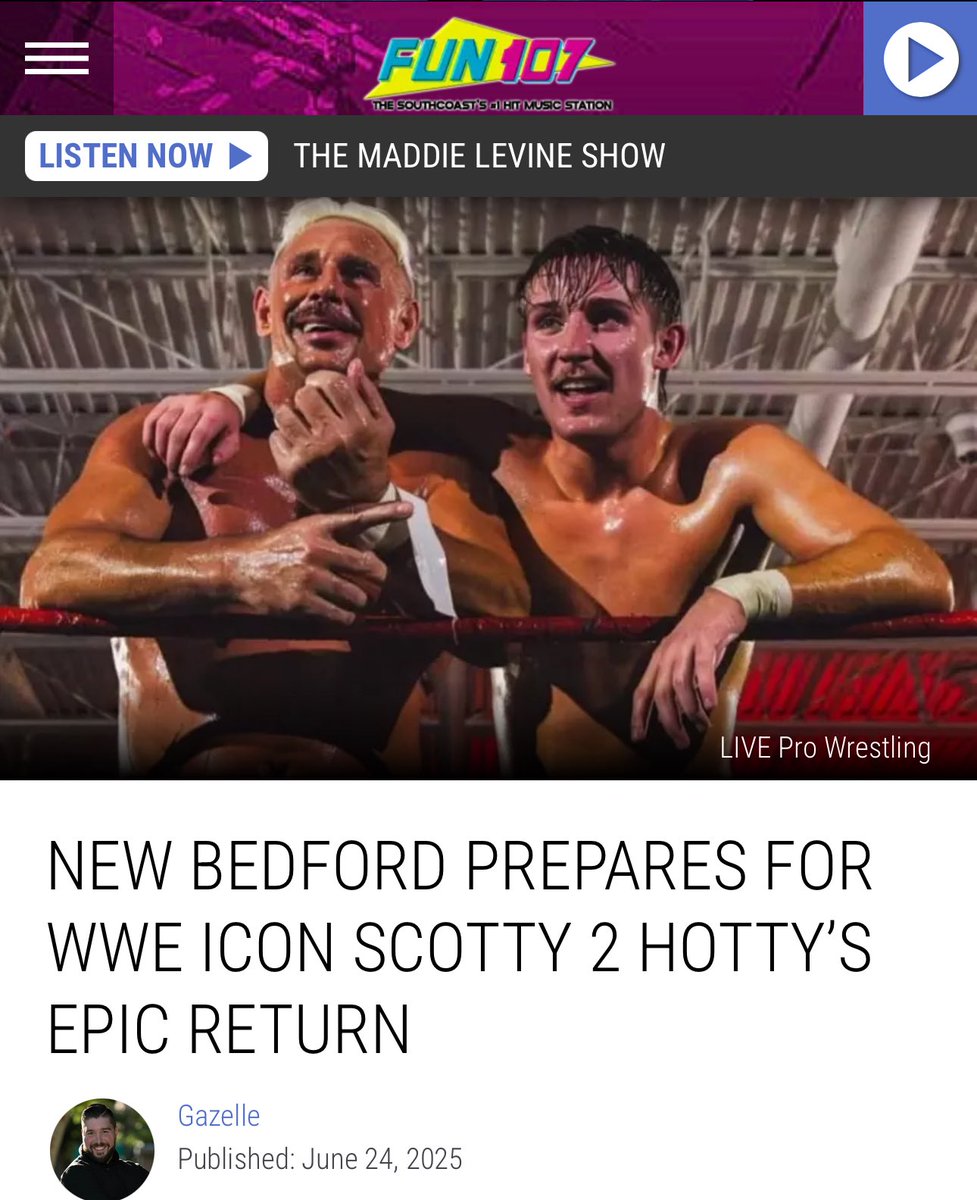 LIVE Pro Wrestling (@livepwevents) on Twitter photo More info on this Sundays event featuring:
<a href="/TheScottGarland/">Scott Garland</a>
<a href="/alternative_ag/">Anthony Greene アンソニー・グリーン</a>
<a href="/ChanThomasPro/">World Class Channing Thomas</a>
<a href="/LILMEANKATHLEEN/">Little Mean Kathleen.</a>
<a href="/b3cca4ever/">☆ B3CCA ☆</a>
<a href="/davienne__/">Davienne</a>
<a href="/bradbay1or/">Brad Baylor</a>
<a href="/smokeshow_ricky/">Ricky Smokes</a>
<a href="/justgal_/">GAL</a>
<a href="/PerfectAaron1/">Aaron Rourke🏳️🌈</a>
<a href="/DjPowersWrestle/">Dj Powers</a>
<a href="/liviyahpw/">LIVIYAH</a>
<a href="/victorious_brg/">The Victorious BRG✌🏻</a>
<a href="/WavesandCurlstt/">Waves & Curls</a> & more!
fun107.com/new-bedford-sc… More info on this Sundays event featuring:
<a href="/TheScottGarland/">Scott Garland</a>
<a href="/alternative_ag/">Anthony Greene アンソニー・グリーン</a>
<a href="/ChanThomasPro/">World Class Channing Thomas</a>
<a href="/LILMEANKATHLEEN/">Little Mean Kathleen.</a>
<a href="/b3cca4ever/">☆ B3CCA ☆</a>
<a href="/davienne__/">Davienne</a>
<a href="/bradbay1or/">Brad Baylor</a>
<a href="/smokeshow_ricky/">Ricky Smokes</a>
<a href="/justgal_/">GAL</a>
<a href="/PerfectAaron1/">Aaron Rourke🏳️🌈</a>
<a href="/DjPowersWrestle/">Dj Powers</a>
<a href="/liviyahpw/">LIVIYAH</a>
<a href="/victorious_brg/">The Victorious BRG✌🏻</a>
<a href="/WavesandCurlstt/">Waves & Curls</a> & more!
fun107.com/new-bedford-sc…