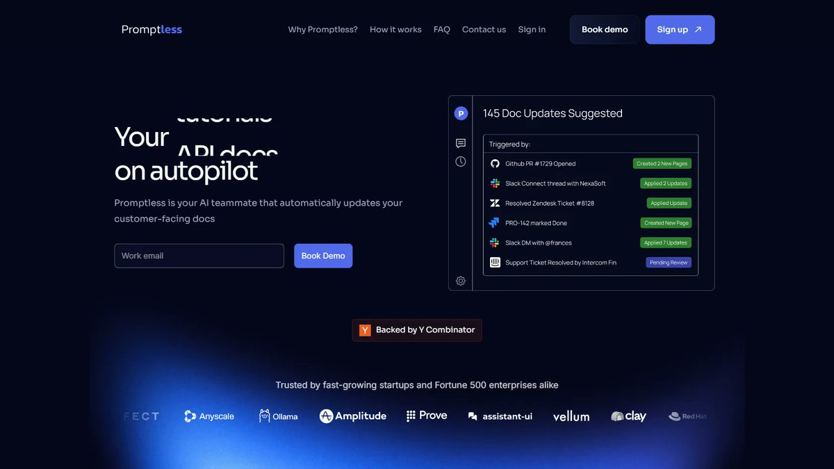 halo_tool's tweet image. "Devs, stop writing docs like it's 1999! 🤯 Promptless AI turns your GitHub PRs into auto-updated docs while you sleep. Say goodbye to outdated APIs and angry support tickets. Your future self (and customers) will thank you. #NoM
halotool.com/tool/promptless
#halotool #AIDocumentation
