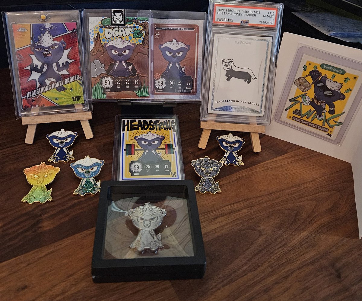 Abby (@abbyf2012) on Twitter photo Honey badgers staring me down while I work.
Shout out to the VFam who drew/sold me these! <a href="/dirtdog365/">dirtdog365</a>, <a href="/dolodood/">DOLO</a> who drew a crossover for me and the #1 swaggy fan <a href="/UBeenPunkd/">Merienne Gasca</a>,<a href="/SRMichael86/">SR Michael</a>, <a href="/BrofitAZ/">BroFit AZ</a>, <a href="/JerryBlackburnn/">Blackburncards</a>, and most importantly <a href="/sammiebeetcg/">sammie</a> for the best pin everrr Honey badgers staring me down while I work.
Shout out to the VFam who drew/sold me these! <a href="/dirtdog365/">dirtdog365</a>, <a href="/dolodood/">DOLO</a> who drew a crossover for me and the #1 swaggy fan <a href="/UBeenPunkd/">Merienne Gasca</a>,<a href="/SRMichael86/">SR Michael</a>, <a href="/BrofitAZ/">BroFit AZ</a>, <a href="/JerryBlackburnn/">Blackburncards</a>, and most importantly <a href="/sammiebeetcg/">sammie</a> for the best pin everrr