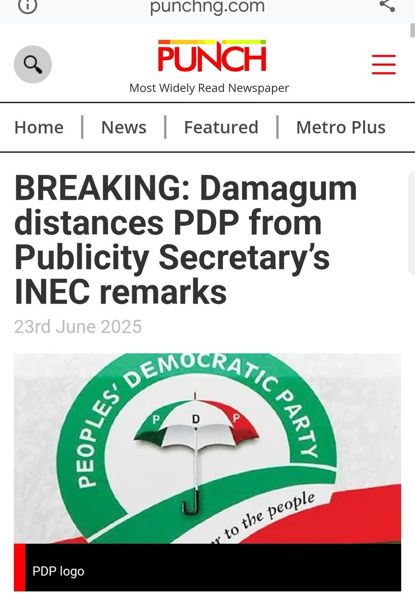 "Let me clearly &amp; unequivocally state that the comment by Hon. Debo Ologunagba was made without the authority or approval of the NWC of our great party"- Ag. chair Umar Damagun. 

Predicted days ago that PDP's "spokesman" was gonna  embarrass himself. E never happen?