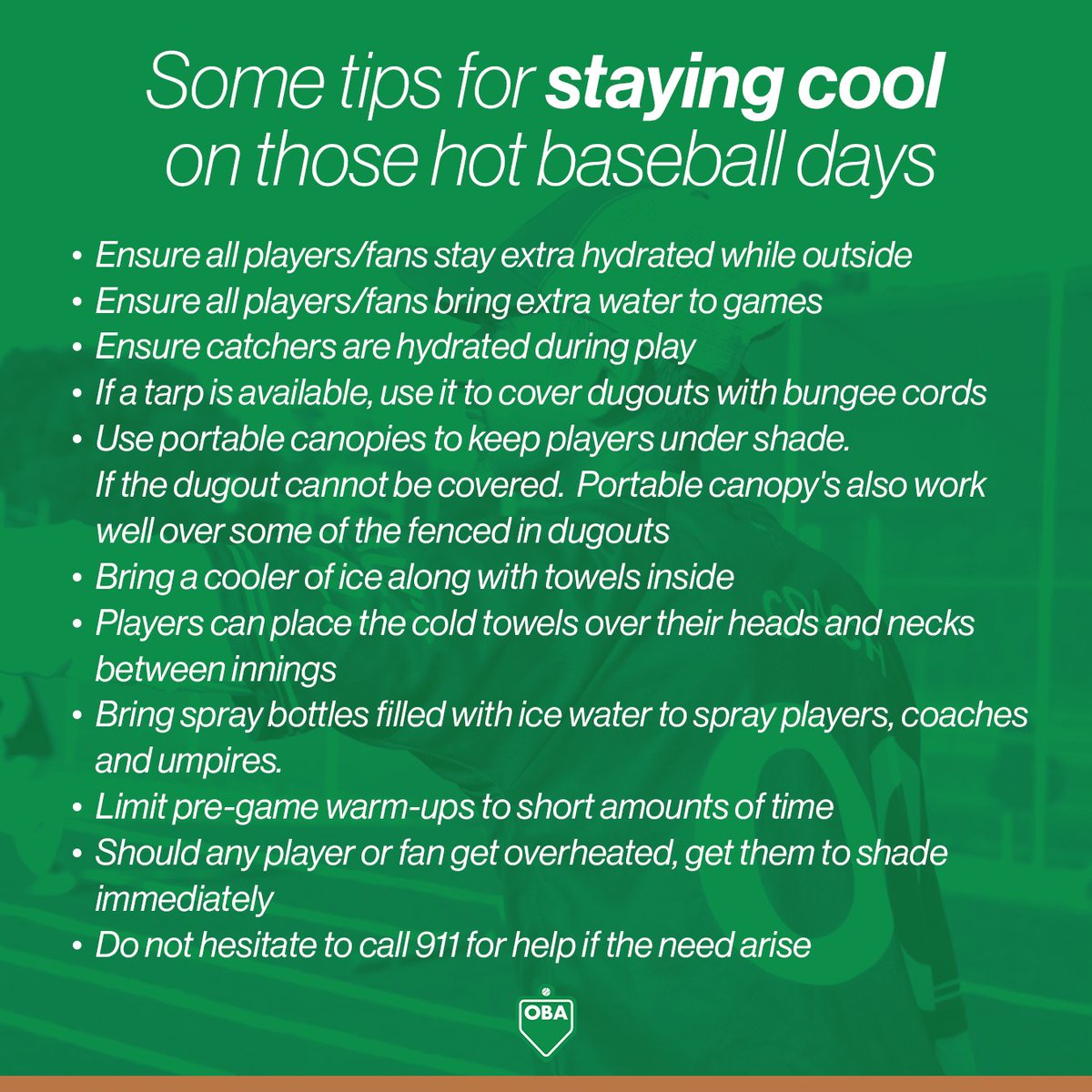 It's hot out there. Keep cool and stay safe!

#BaseballsGotItAll