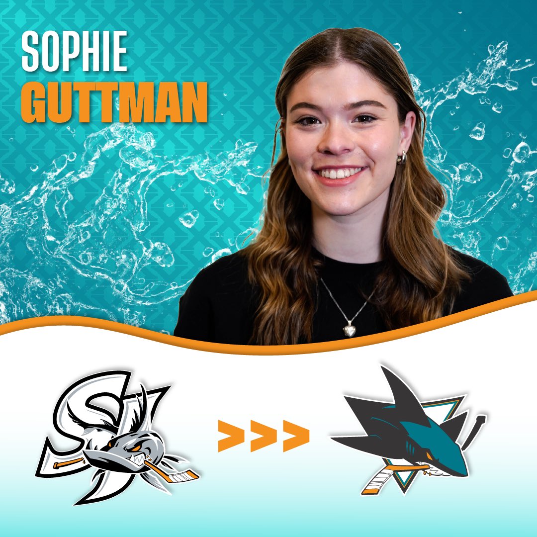 ‘CUDA CALL UP!⬆️ 

Congratulations to Sophie Guttman on moving up to the Sharks graphic design team🩵 #SJBarracuda