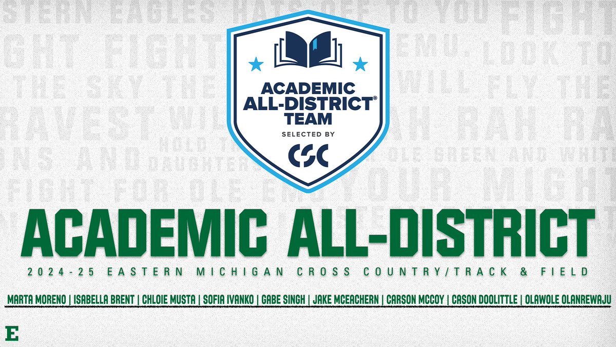 Nine Track &amp; Field Student-Athletes Named College Sports Communicators Academic All-District

Student-athletes were required to post a 3.50 GPA and one mark inside the region top-50

📰tinyurl.com/bdhak5pk

#EMUEagles | #ChampionsBuiltHere🥇