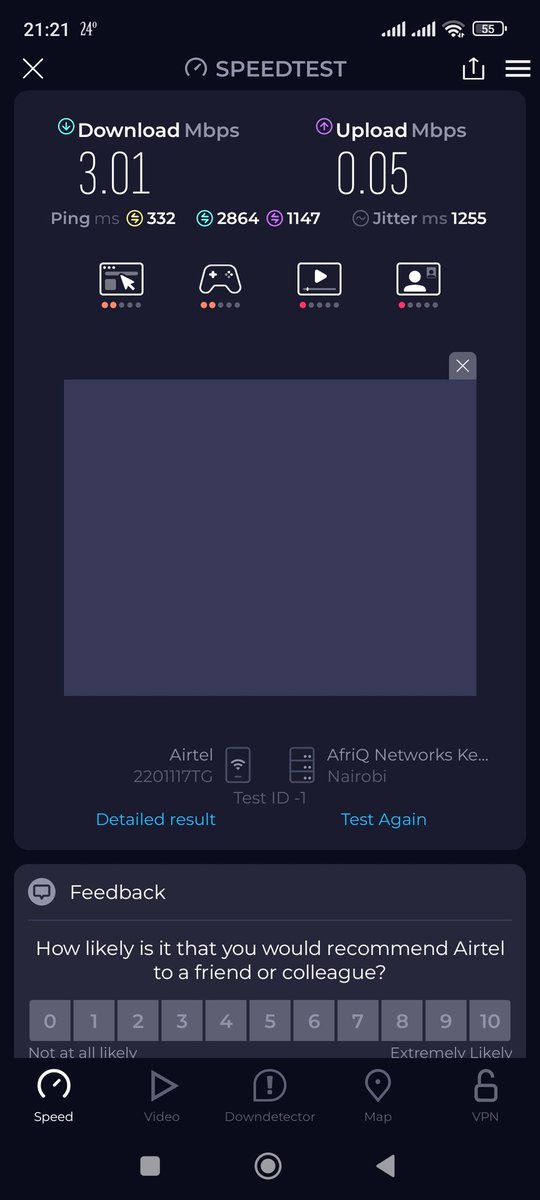 Africanqueenke's tweet photo. @AIRTEL_KE You don't respond to DM
Acct 0739 913950
Paid for 15mbps but looks at the speeds.BEEN COMPLAINING BUT NO HELP!!!! https://t.co/rm7nmEleKo