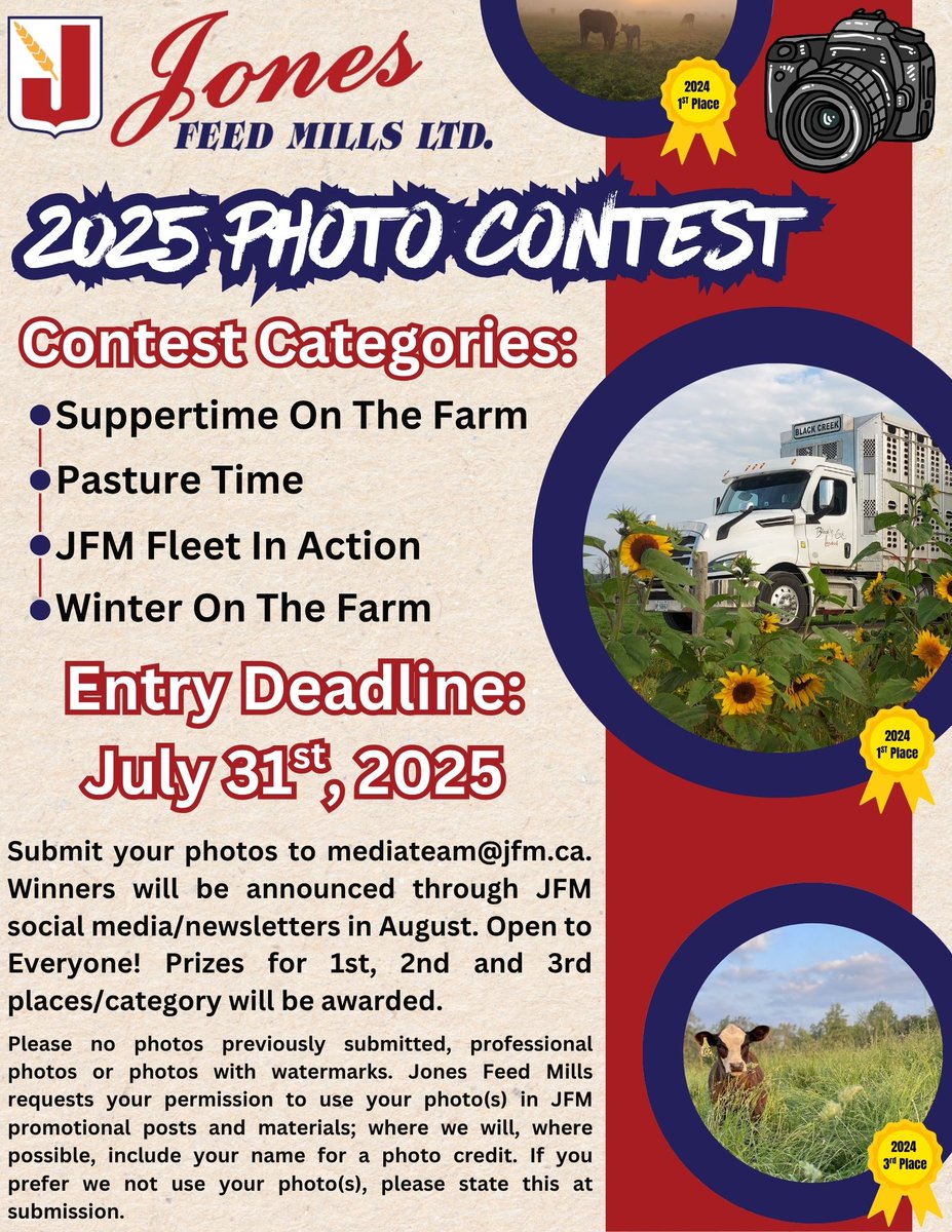 📷 Photo Contest Time 📷

Submit your best shots in the categories listed on the flyer below. Prizes will be awarded to 1st, 2nd and 3rd place in each category.

All entries will be considered for inclusion in the 2026 calendar.

Please submit your entries to mediateam@jfm.ca
