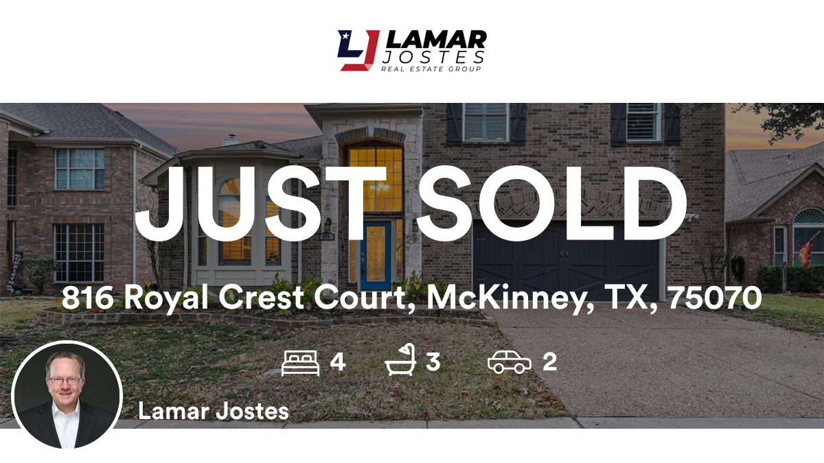LamarJostes's tweet photo. 🛌 4 🛀 3 🚘 2
📍 816 Royal Crest Court, McKinney, TX, 75070

My latest sale on RateMyAgent.
Texas Real Estate Commission 0393986
https://t.co/HNvsbYYaAn

...
#exprealty
#dfwrealestate
#dfwrealtor
#dfwhomesforsale
#dallasrealestate
#dallashomesforsale... https://t.co/0ryRZQnsf1