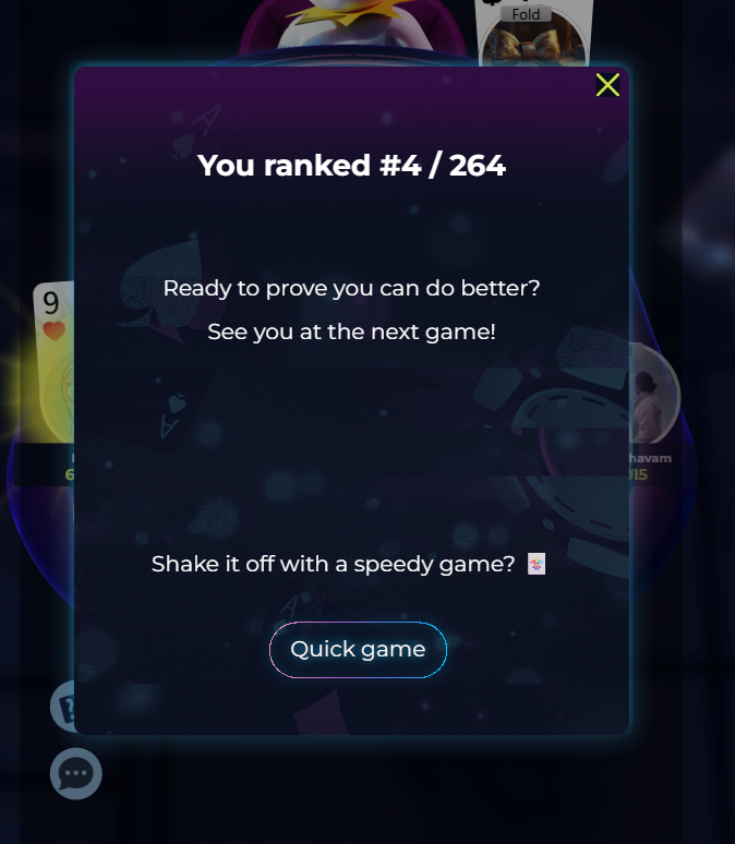 _0xGoku's tweet photo. I placed 4th in the 0G Labs Poker Tournament guys. I'm so happy right now!🎉🎊

Triumphant role at 0G Labs + exclusive Tezza rewards loading

Congratulations to all other Top 10 finishers🥳

#Poker #Tezza #0GLabs https://t.co/BwbCOxZmiS