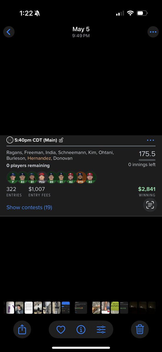 DevinSeastrand's tweet photo. Just some of my hits for this season for MLB on FanDuel. Been smashing all year. Send me a dm to join the team and start winning with me! Let’s crush today’s slate!
#mlbpicks 
#mlbdfs 
#mlb https://t.co/p6wjQgROoO