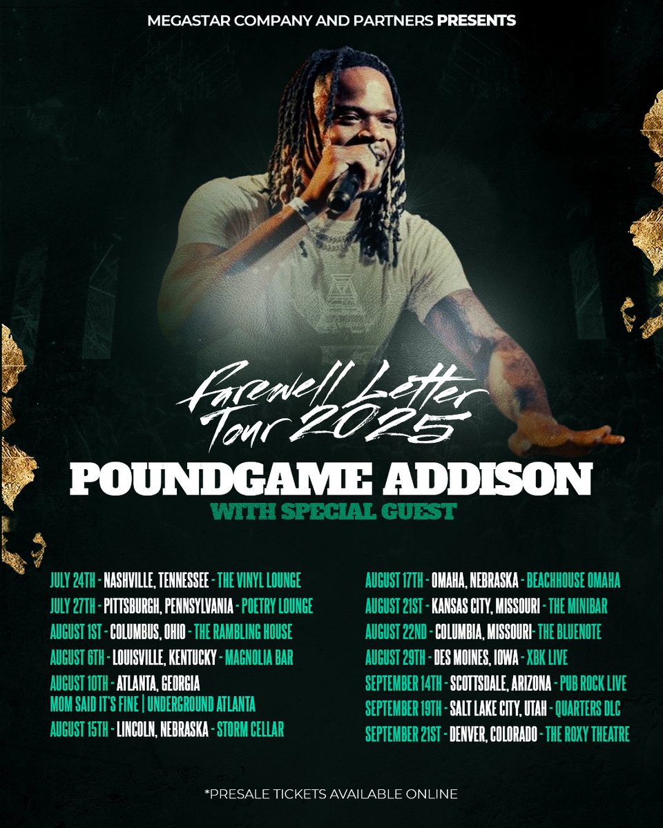 addisonpgm's tweet image. FAREWELL LETTER TOUR 2025 🌎✈️ 

LET’S END IT AS A MOVIE 🎥🎬

Special guest for every city and MORE dates being added too 👀 

Tickets ⬇️
linktr.ee/20pmmm