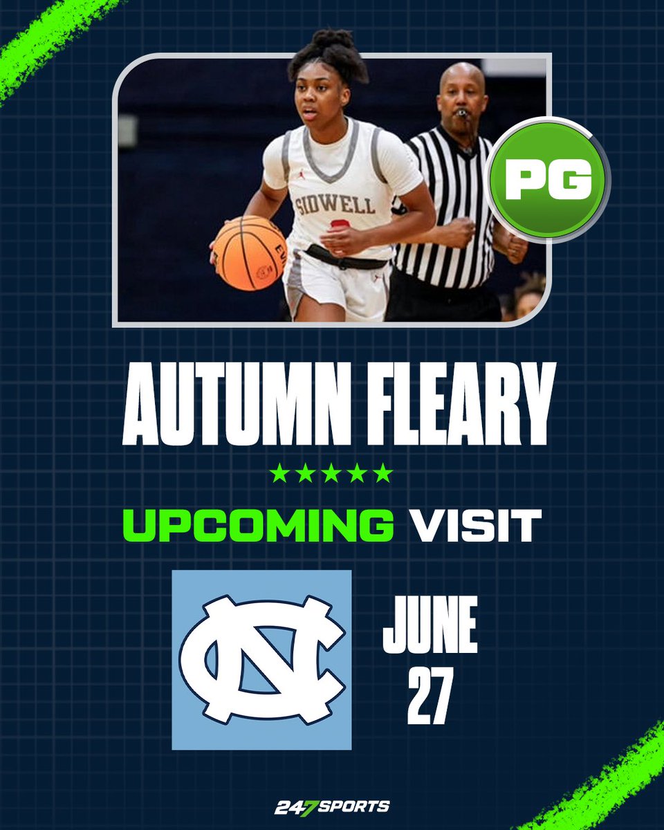 Five-star point guard Autumn Fleary will take an official visit to UNC on Friday, June 27th, a source tells <a href="/247Sports/">247Sports</a>.

247sports.com/player/autumn-…