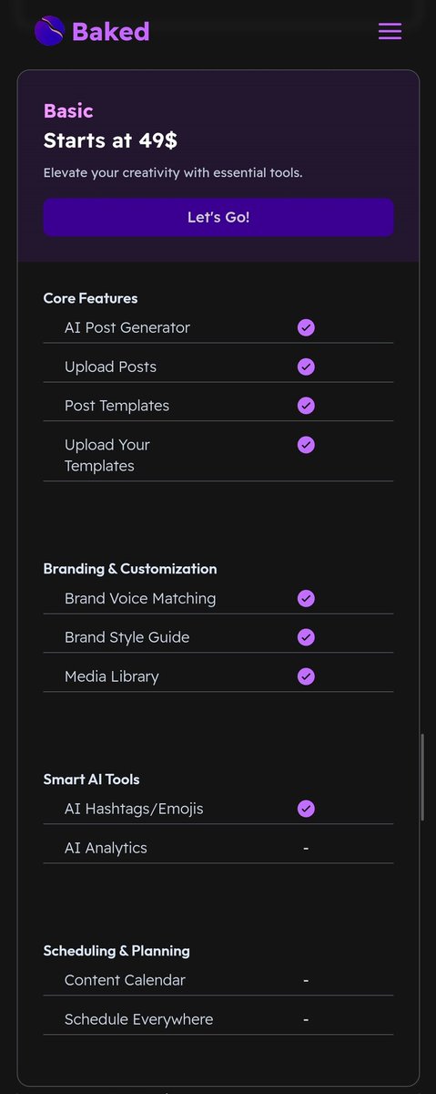 Introducing early access discount. 6 months access for the price of 1 month. 

Put social media marketing of your business in autopilot mode with <a href="/usebaked/">Baked</a>.