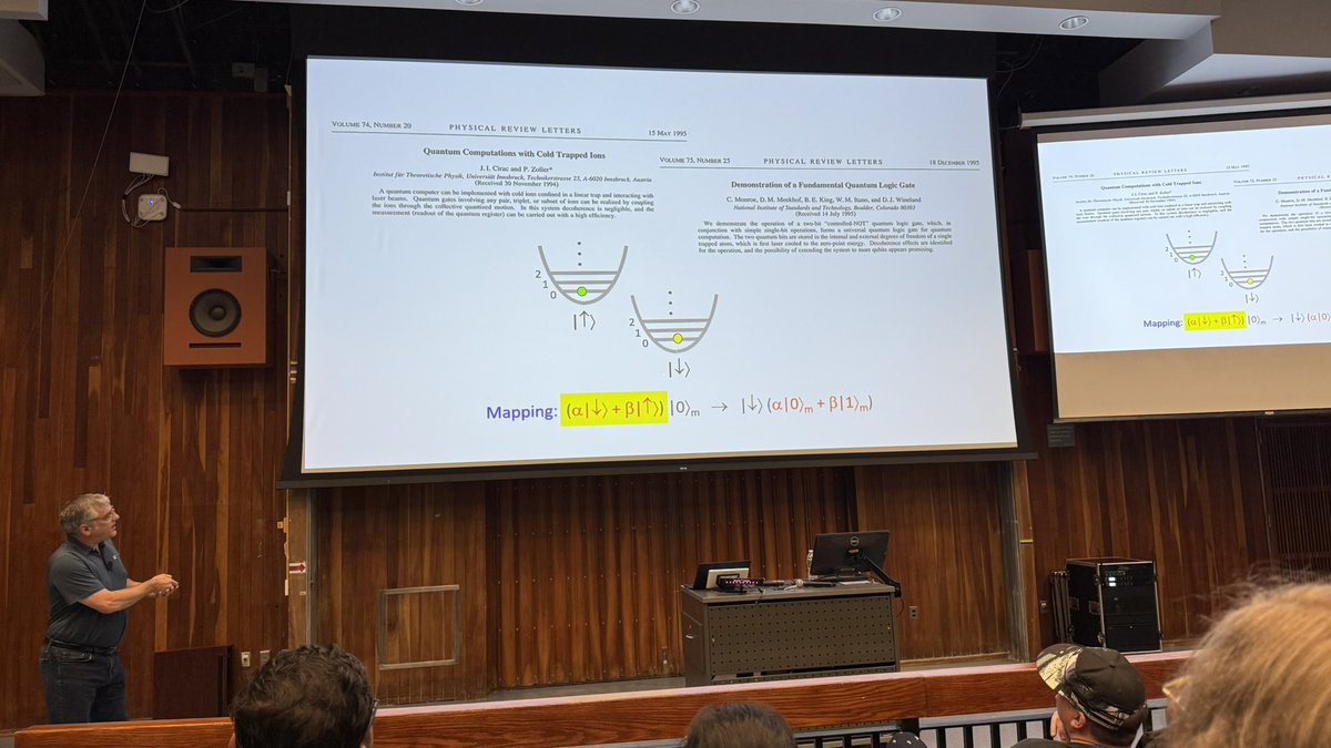 Gabriel Landi (@landi_qt2) on Twitter photo Two-qubit gates and CQS. Chris Monroe recalling the first ever experimental demonstration, 30 years ago in here in Rochester. <a href="/CCQS_UofR/">Rochester Coherence and Quantum Science Conference</a> <a href="/UofR/">University of Rochester</a> Two-qubit gates and CQS. Chris Monroe recalling the first ever experimental demonstration, 30 years ago in here in Rochester. <a href="/CCQS_UofR/">Rochester Coherence and Quantum Science Conference</a> <a href="/UofR/">University of Rochester</a>