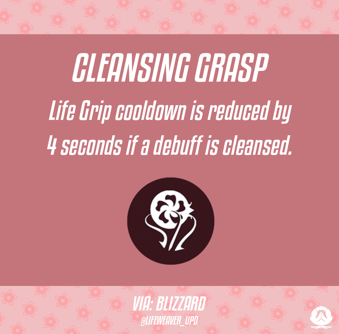 Lifeweaver_Upd's tweet image. Lifeweaver has received a buff to his Cleansing Grasp Minor Perk in Season 17 of #Overwatch2! What are your thoughts on the change? 👀