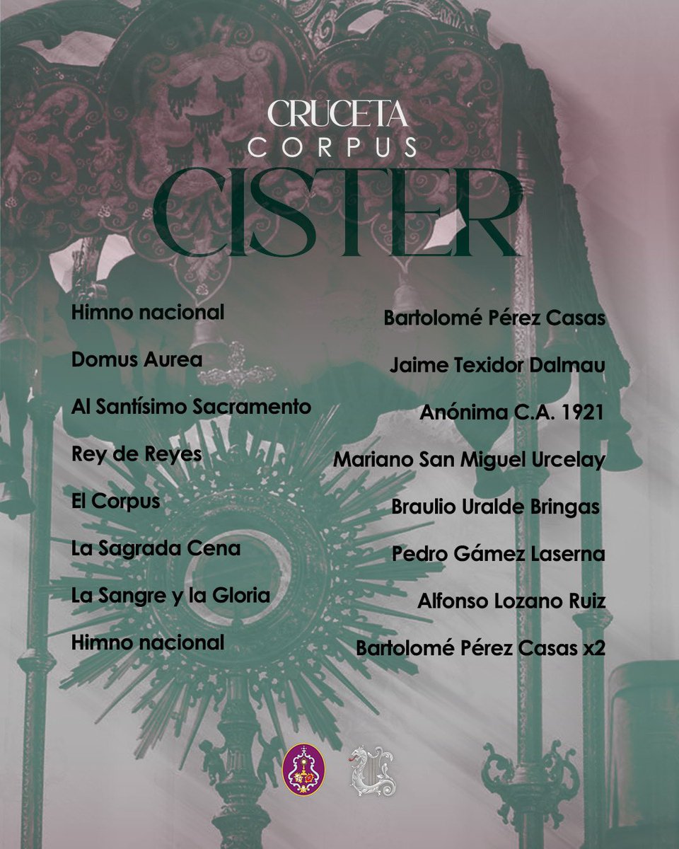 𝐂𝐑𝐔𝐂𝐄𝐓𝐀|| 𝐂𝐨𝐫𝐩𝐮𝐬 𝐂𝐡𝐫𝐢𝐬𝐭𝐢 

Compartimos con todos vosotros las crucetas interpretadas tras el 𝐒𝐚𝐧𝐭𝐢́𝐬𝐢𝐦𝐨 𝐒𝐚𝐜𝐫𝐚𝐦𝐞𝐧𝐭𝐨 de las procesiones organizadas por las cofradías de la 𝐒𝐞𝐧𝐭𝐞𝐧𝐜𝐢𝐚 𝐲 𝐄𝐥 𝐂𝐢𝐬𝐭𝐞𝐫.
