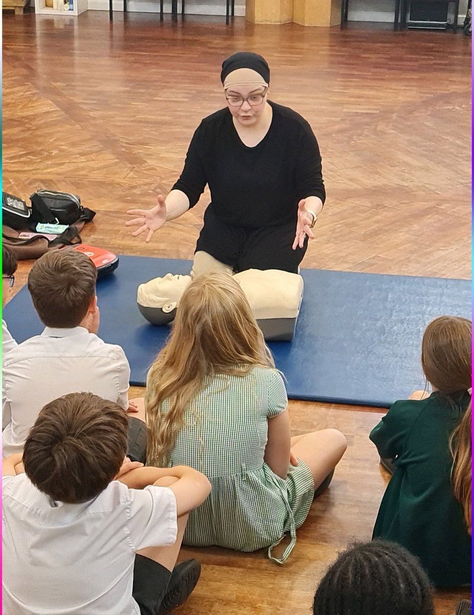 Today Year 6 were learning how to do CPR - a very useful life lesson! ❤️