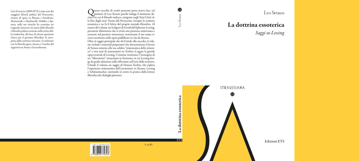 HannesKerber's tweet image. 🥳Cover reveal time! I'm excited to share this first look at an upcoming edited volume of Leo Strauss's writings on exoteric writing. This book — coming out very soon with @EdizioniETS — is close to my heart and has been years in the making.
