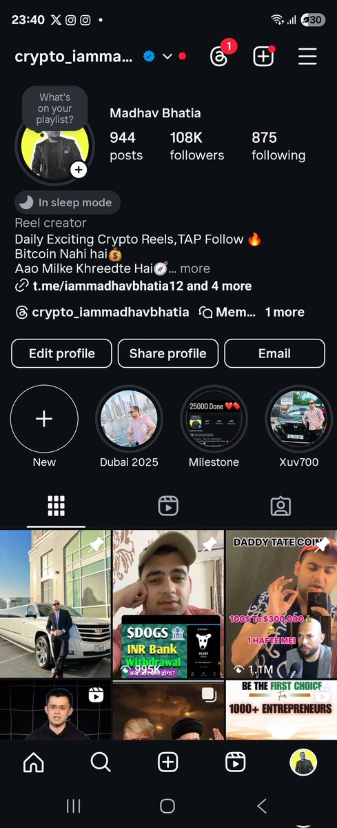 Dear <a href="/instagram/">Instagram</a> ,
<a href="/metaindia/">Meta India</a> , <a href="/Meta/">Meta</a> ,<a href="/facebook/">Facebook</a>
<a href="/MetaforDevs/">Meta for Developers</a> <a href="/loredanacrisan/">Loredana Crisan</a> 
I received an email stating that my Instagram account, crypto_iammadhavbhatia
 (108K+ followers), will be suspended for allegedly violating guidelines on fraud and deception.

I want to clarify that my