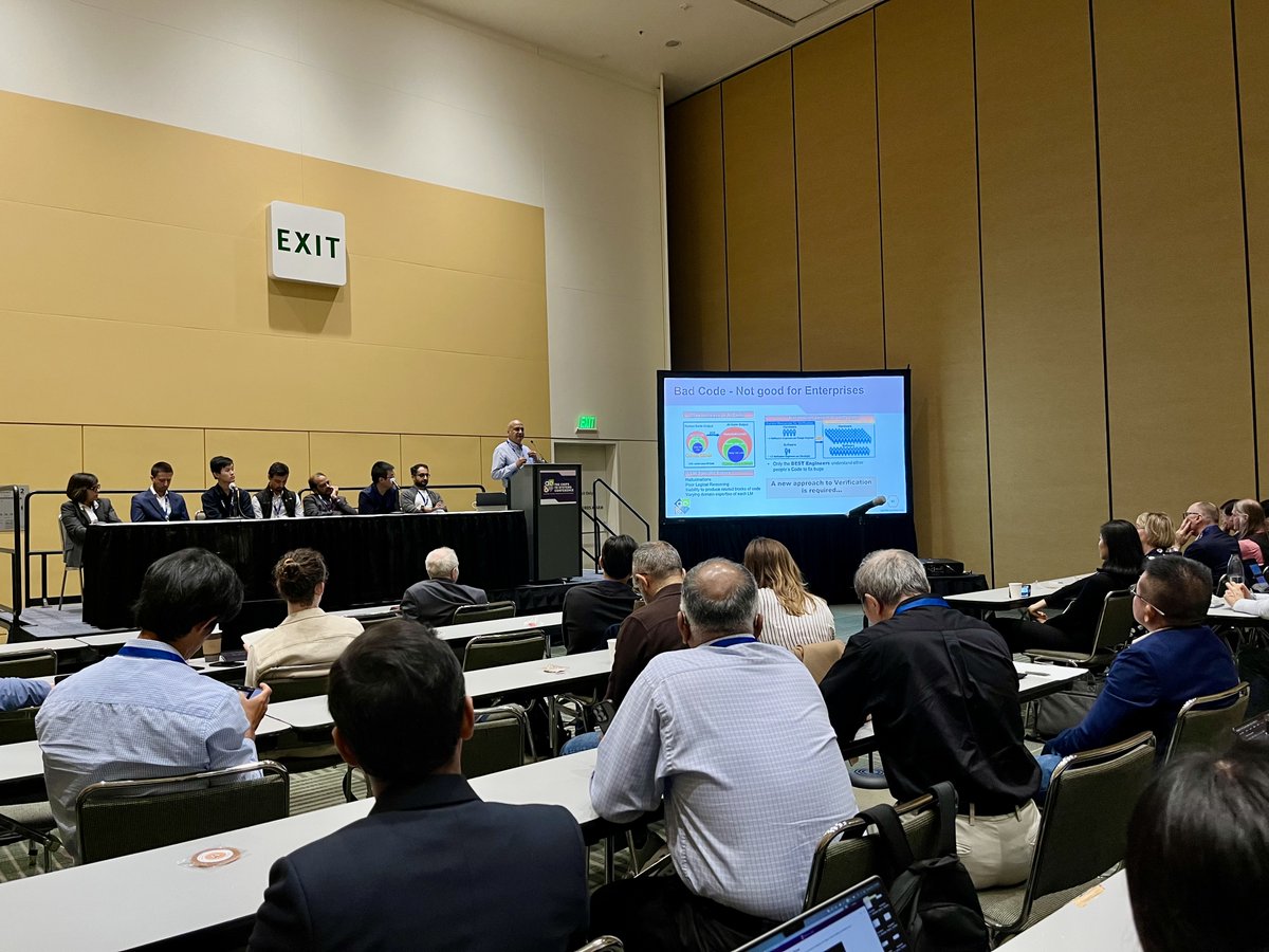 oscrhong's tweet image. Despite consolidation amongst incumbents, the AI wave is spurring many exciting challengers.
The most well-attended session at DAC so far highlights EDA startups: @ChipStackAI @AlphaDesignAI Rise DA @SilimateInc @bronco_ai @AiVerifai Verifaix
Most are focused on automating…