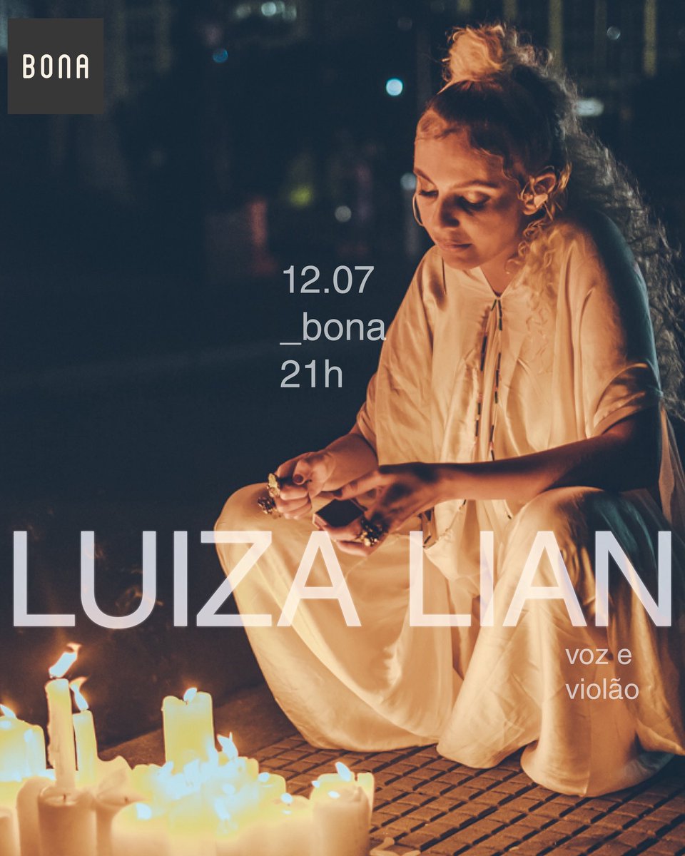 Luiza Lian (@luizalian) on Twitter photo Esse friozinho paulistano me deu vontade de cantar mais perto de vocês.
Dia 12 de julho vou fazer um show voz e violão no <a href="/bona/">Marcelo Bonafini</a>.
Vem que vai ser uma noite bem especial.
bit.ly/ll_bona Esse friozinho paulistano me deu vontade de cantar mais perto de vocês.
Dia 12 de julho vou fazer um show voz e violão no <a href="/bona/">Marcelo Bonafini</a>.
Vem que vai ser uma noite bem especial.
bit.ly/ll_bona
