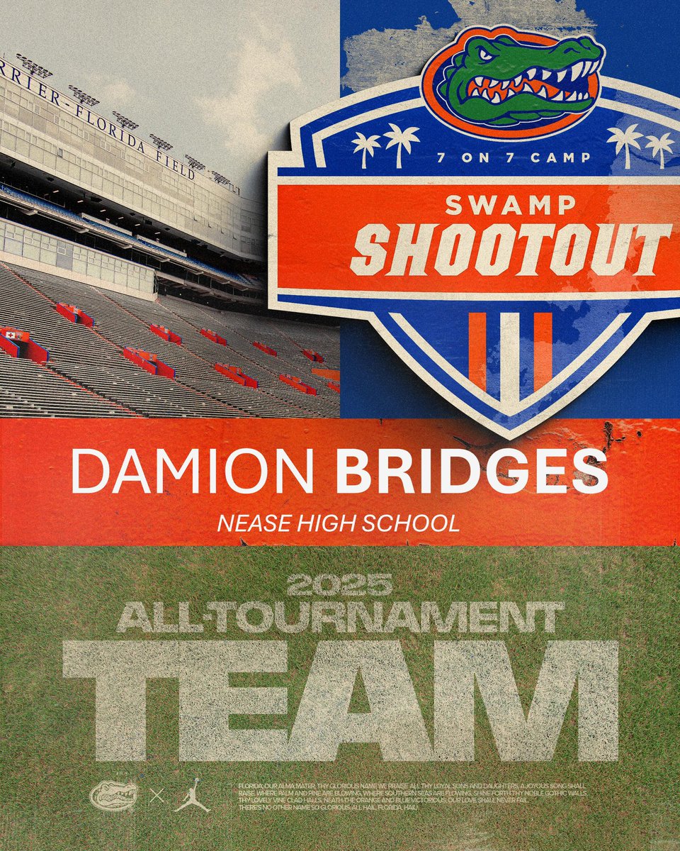 DamionBridges3's tweet image. Had a great time @GatorsFB 7v7 tournament. Blessed to be selected for the All Tournament Team.@CoachRGarth @CoachDrafts @CoachDMarshall7 @NeaseFTBL
