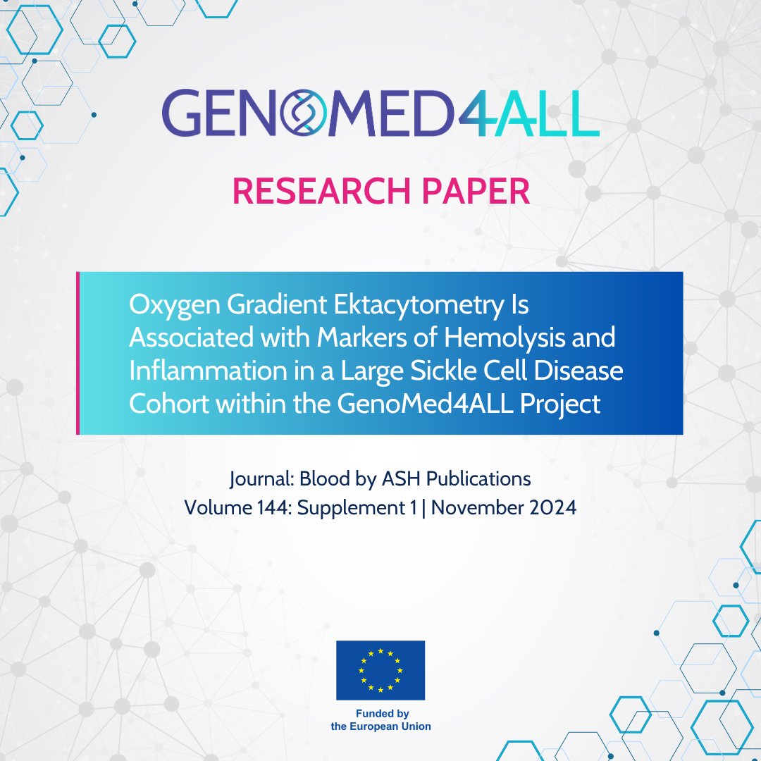 GenoMed4All (@genomed4all) on Twitter photo #GenoMed4All Paper 📝 ‘Oxygen Gradient Ektacytometry Is Associated with Markers of Hemolysis and Inflammation in a Large #SickleCellDisease Cohort’
Published on <a href="/BloodPortfolio/">Blood Journals Portfolio</a> ⤵️ genomed4all.eu/2024/11/05/oxy…
<a href="/mmanupe/">Mar Mañú Pereira</a> <a href="/VHIR_/">Vall d'Hebron Institut de Recerca</a> <a href="/UMCU_Intl/">UMC Utrecht International</a> <a href="/NeuroGeneticsCy/">NeurologyGeneticsCyp</a> <a href="/ERNEuroBloodNet/">ERN EuroBloodNet</a> <a href="/EU_HaDEA/">HaDEA</a> #GenoMed4All Paper 📝 ‘Oxygen Gradient Ektacytometry Is Associated with Markers of Hemolysis and Inflammation in a Large #SickleCellDisease Cohort’
Published on <a href="/BloodPortfolio/">Blood Journals Portfolio</a> ⤵️ genomed4all.eu/2024/11/05/oxy…
<a href="/mmanupe/">Mar Mañú Pereira</a> <a href="/VHIR_/">Vall d'Hebron Institut de Recerca</a> <a href="/UMCU_Intl/">UMC Utrecht International</a> <a href="/NeuroGeneticsCy/">NeurologyGeneticsCyp</a> <a href="/ERNEuroBloodNet/">ERN EuroBloodNet</a> <a href="/EU_HaDEA/">HaDEA</a>