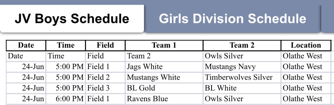 See everyone tonight! Schedules below! See everyone at OW or MV! Drink lots of water and hydrate today!