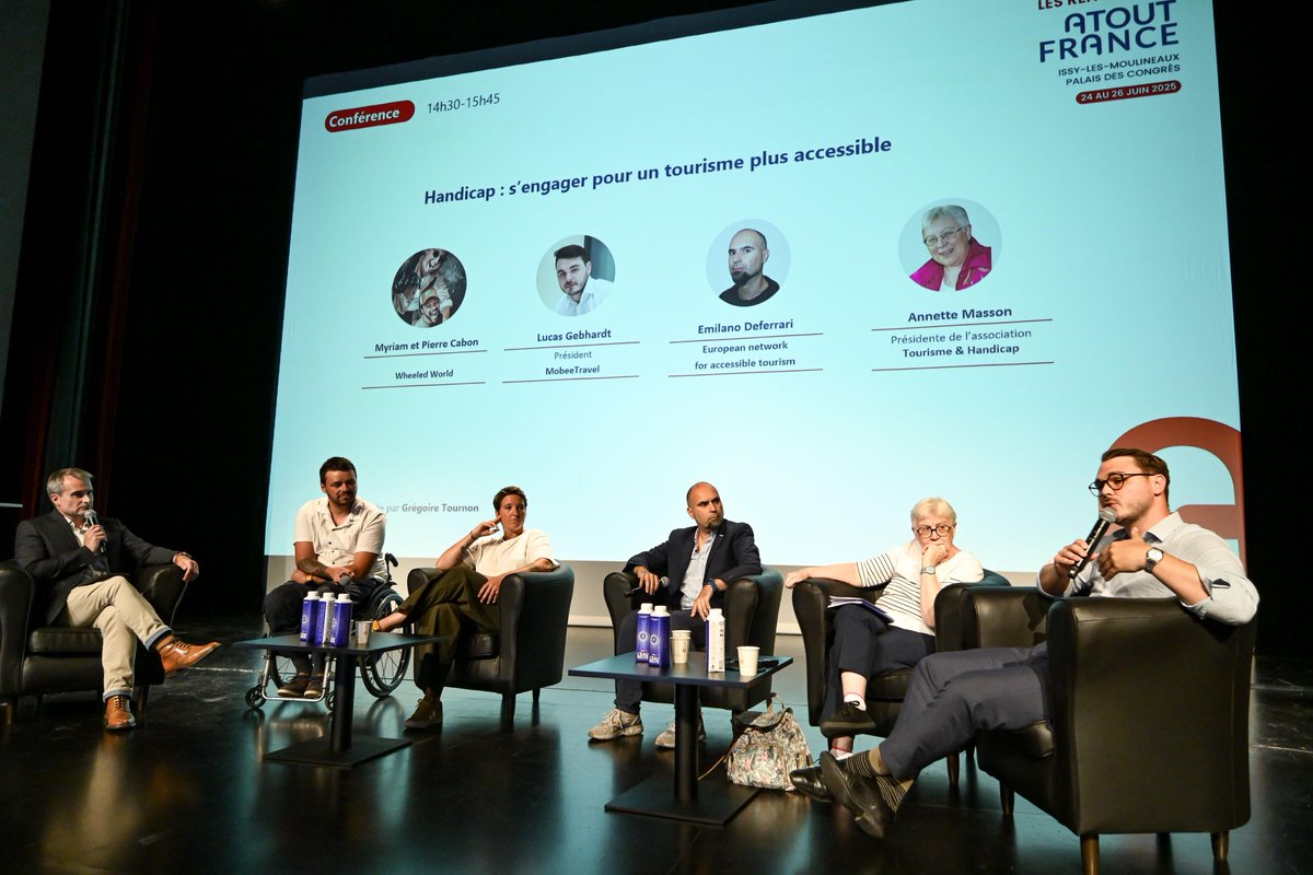 Atout France (@atout_france) on Twitter photo 🎙️ #RencontresAtoutFrance
Conférence - Handicap : S'engager pour un tourisme plus accessible, avec Wheeled World, <a href="/mobeetravel/">mobee travel</a>, European network for accessible tourism et l'association Tourisme & Handicaps 🎙️ #RencontresAtoutFrance
Conférence - Handicap : S'engager pour un tourisme plus accessible, avec Wheeled World, <a href="/mobeetravel/">mobee travel</a>, European network for accessible tourism et l'association Tourisme & Handicaps