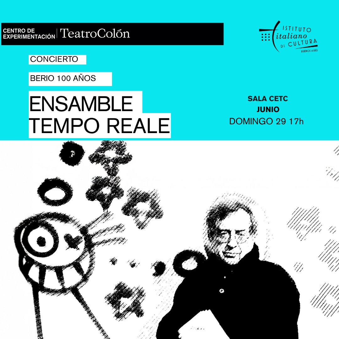 🎶Concierto Homenaje a Luciano Berio: Ensamble Tempo Reale en el CETC 🗓️ 29/6 - 17 h 🎟️ Entradas en teatrocolon.org.ar #Berio100 #TempoReale