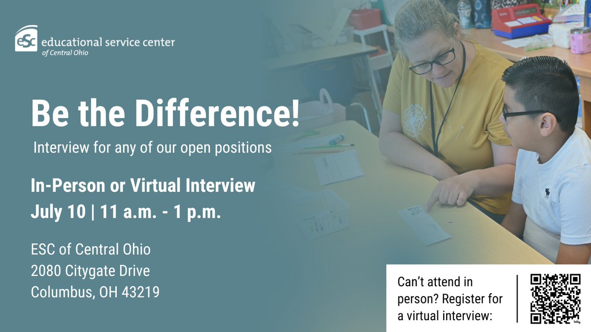 👀 Looking for a #career where you can #BeTheDifference for students, families, and schools? Join us for in-person interviews on July 10 and explore our open positions. Sign up: bit.ly/4l3vd2a 

💻 You can also interview virtually: bit.ly/3ZrwGXX