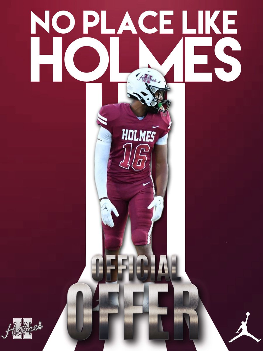 AGTG 
I’m blessed and extremely thankful to recover an offer from <a href="/Holmes_Football/">Holmes CC Football</a>!!! 
<a href="/CoachJones_75/">Jermaine Jones Jr</a> <a href="/CoachWood_HCC/">Marcus Wood Sr.</a>
