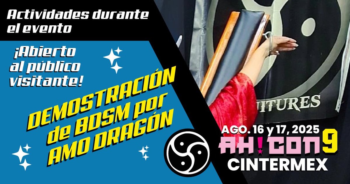 Púlpitos no te pierdas la demostración de BDMS a cargo del amo Dragón ( dragon_furnitures ) este 16 y 17 de Agosto en la sala de actividades solo en la AH!CON9 en donde las fantasías se hacen realidad 😏 en <a href="/cintermex/">karla  ramirez</a>  🐙 boletos en ahcon.mx