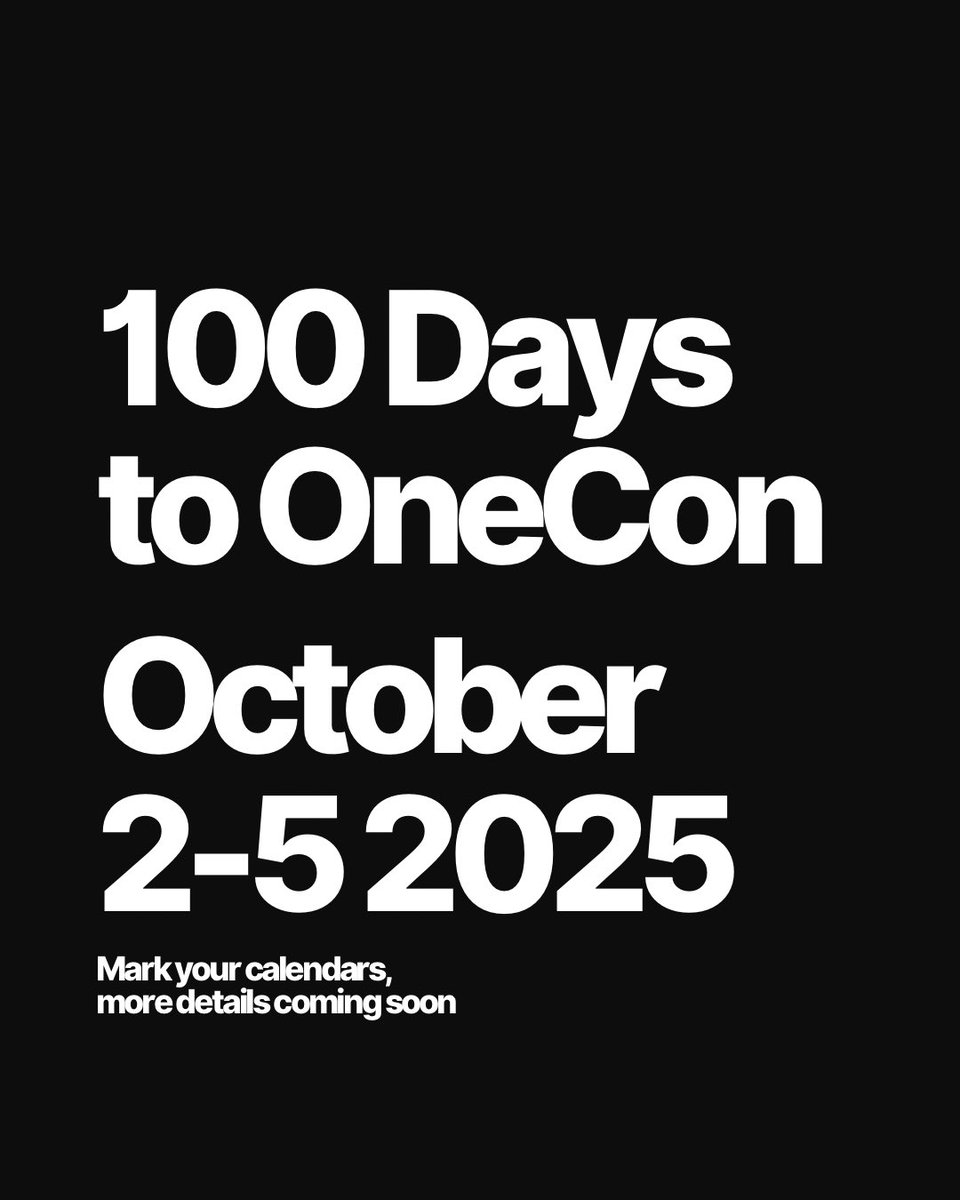 🔥 IT’S HAPPENING! 🔥

Only 100 days until OneCon 2025! October 2-5 is about to be EPIC and we want YOU there!