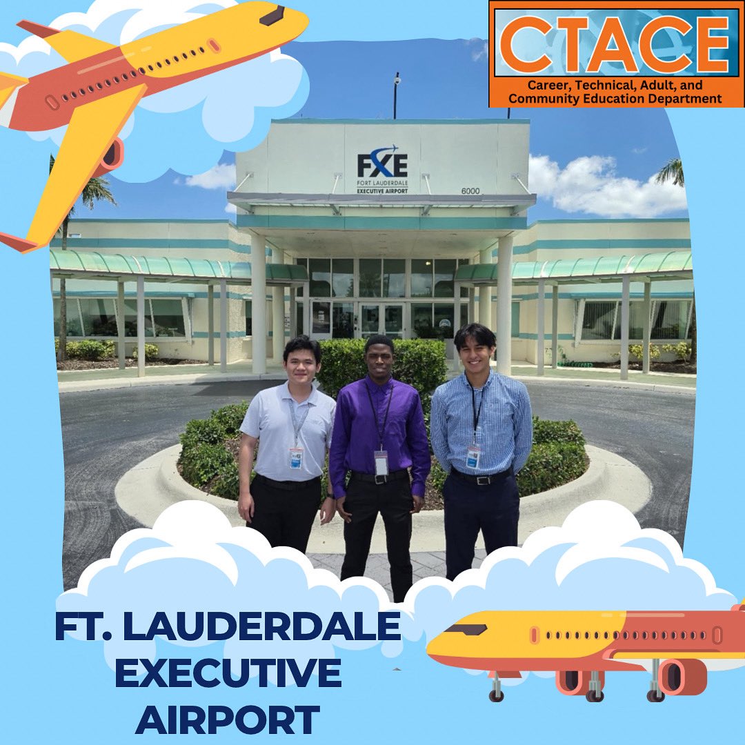 ✈️ Our CTACE interns are soaring into their future careers!
This summer, BCPS students are gaining real-world experience at Ft. Lauderdale Executive Airport, learning the aviation industry from the ground up. #CTACEInternship #FutureReady #BrowardCTE #AviationCareers #BCPSInterns