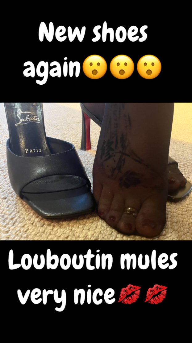 I woke up to these this morning - I love them 😍 Louboutin Mules from My <a href="/TonyL831M/">Tony</a> - THANK YOU Stubbz