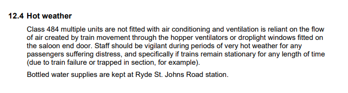 IslandFail's tweet photo. @swtrains_watch This is certainly disappointing to see for new trains. The 484s don't have air conditioning at all it turns out. (Only the cabs do) https://t.co/QsapxhzNq9